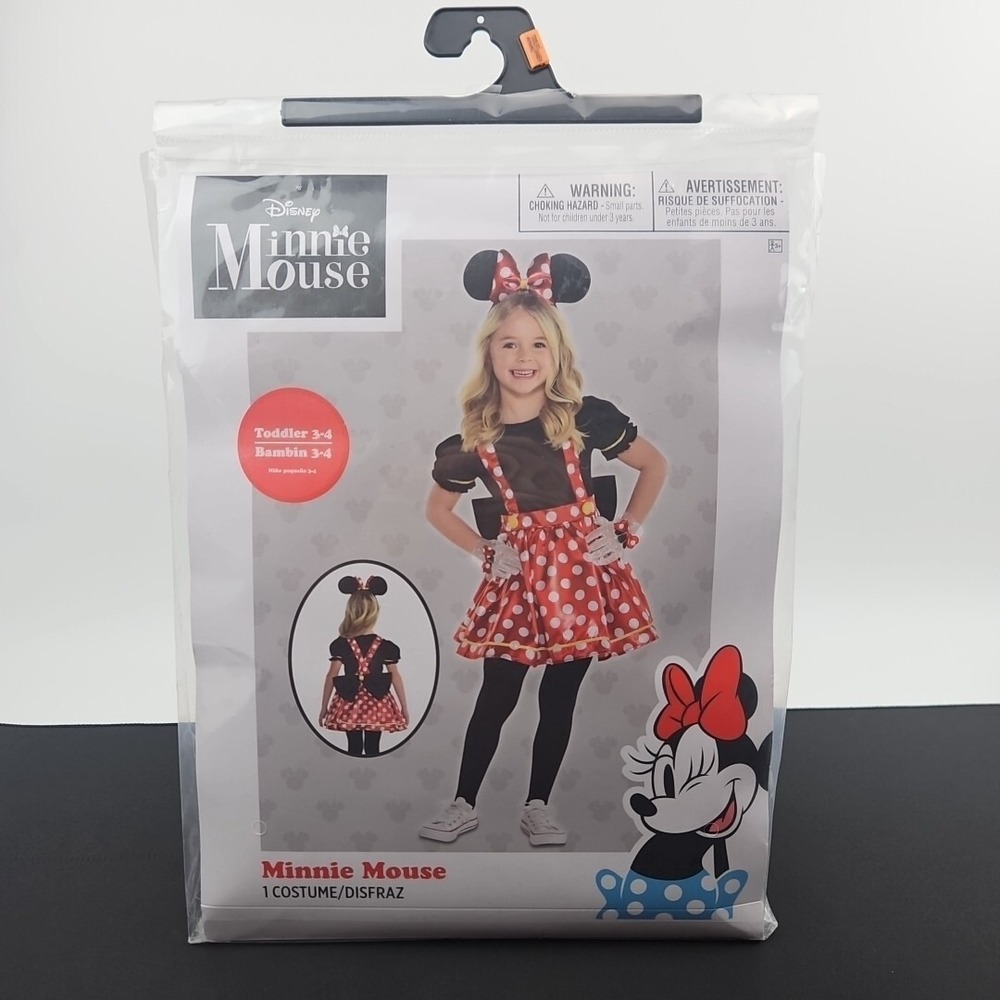 Disney Minnie Mouse Costume Size Toddler 3-4 Dress-up New